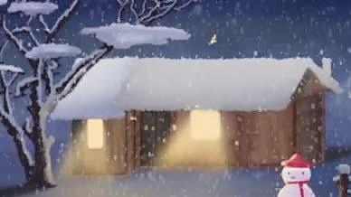 草屋大雪唯美雪景视频的预览图